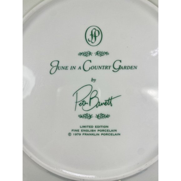 Franklin porcelain plate by Peter Banett, made in England, blue 9 1/4", Limited - Picture 7 of 17